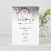 Foto Overlay Modernes Skripthochzeitsprogramm Einladung (Stehend Vorderseite)