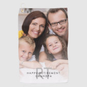 Foto Overlay Monogram Happy Rente Opa Golfhandtuch (Vorderseite)