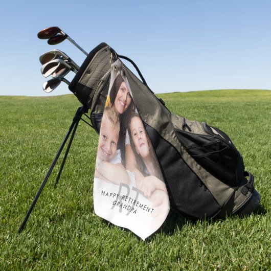 Foto Overlay Monogram Happy Rente Opa Golfhandtuch (Gras)