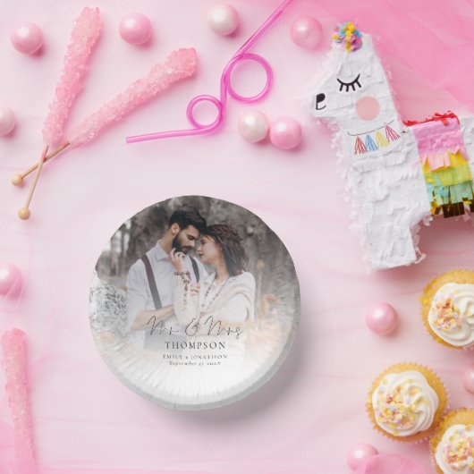 Foto Overlay Mr. Script Names Date Wedding Pappteller (Party)