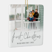Foto Overlay Name Jahr Erstweihnachtsfest Neue Zuh Keramikornament (Rechts)