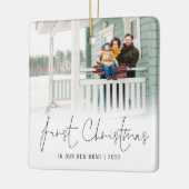 Foto Overlay Name Jahr Erstweihnachtsfest Neue Zuh Keramikornament (Links)