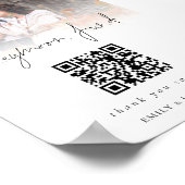 Foto Overlay Qr Code Honeymoon Fund Hochzeit Poster (Ecke)