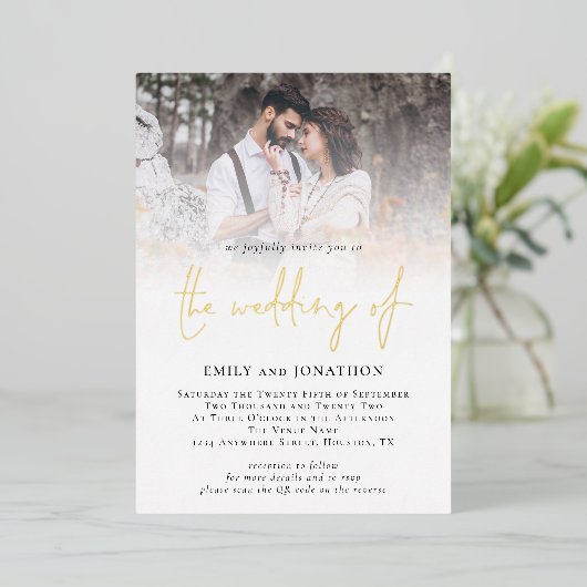 Foto Overlay QR-Codeskript Hochfahren Real Folieneinladung (Stehend vorne)