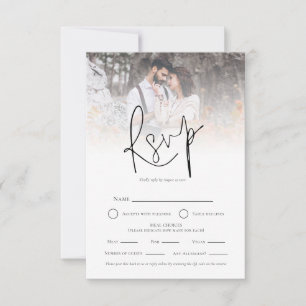 Foto Overlay QR Essenswahl Hochzeitsszenario RSVP Karte
