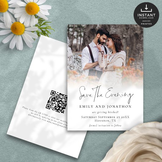 Foto Overlay QR Script Wedding Rettete den Abend Save The Date