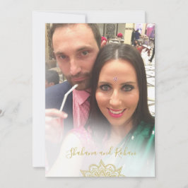 Foto Overlay Red Gold Moderne Hochzeit im indische Einladung