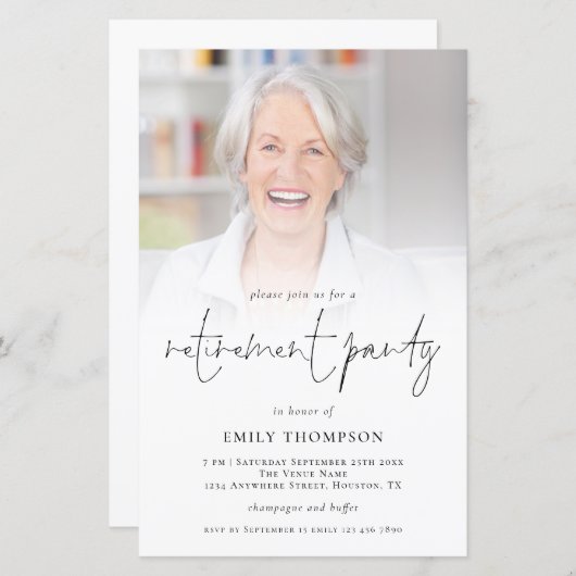 Foto Overlay Renten Party Einladung (Vorne/Hinten)