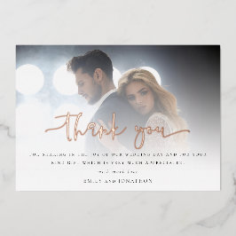 Foto Overlay Rose Gold Real Foil Danke Karte