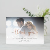 Foto Overlay Rose Gold Real Foil Danke Karte (Stehend vorne)