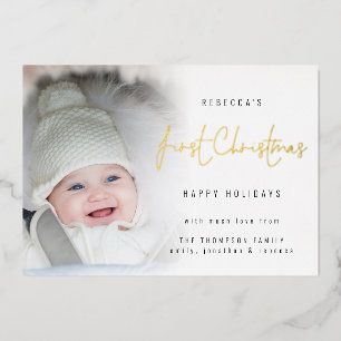 Foto Overlay Script Baby First Christmas Luxus Folien Feiertagskarte