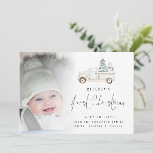 Foto Overlay Script Baby First Christmas Truck (Stehend Vorderseite)