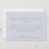 Foto Overlay Script Boy Danke Birth Ankündigung (Rückseite)