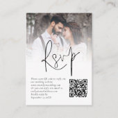 Foto Overlay Script QR Code Hochzeitweise RSVP-Kar Begleitkarte (Vorderseite)