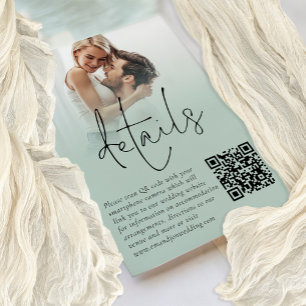Foto Overlay Script QR Sage Wedding Details Card Einladung