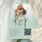 Foto Overlay Script QR Sage Wedding RSVP Card Einladung