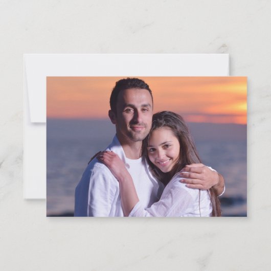 Foto Overlay Script Typografie Wedding RSVP Card (Rückseite)