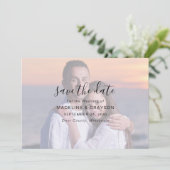 Foto Overlay Script Typografy Wedding Rettete The Save The Date (Stehend Vorderseite)