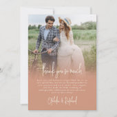 Foto Overlay Script Wedding Terracotta Vielen Dank Karte (Vorderseite)