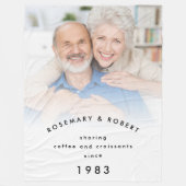 Foto Overlay Sharing Coffee Croissants Jahr-Namen Fleecedecke (Vorderseite)