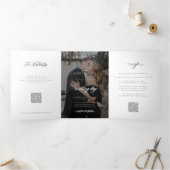 Foto Overlay Silberhochzeit RSVP Details QR-Code Dreifach Gefaltete Einladung (Innenseite)