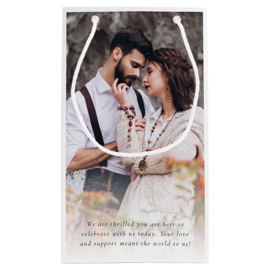 Foto Overlay-Skript dank so viel Gefallen Hochzeit Kleine Geschenktüte (Rückseite)