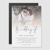 Foto Overlay-Skript Hochzeitsmagnet-Einladung Magnetkarte (Vorne/Hinten)