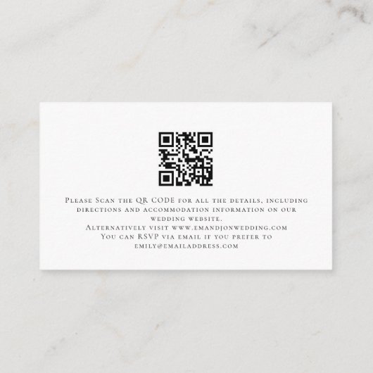 Foto Overlay-Skript QR-Code Hochzeitdetails Begleitkarte (Rückseite)