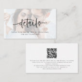 Foto Overlay-Skript QR-Code Hochzeitdetails Begleitkarte (Vorne/Hinten)