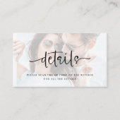 Foto Overlay-Skript QR-Code Hochzeitdetails Begleitkarte (Vorderseite)