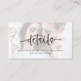 Foto Overlay-Skript QR-Code Hochzeitdetails Begleitkarte