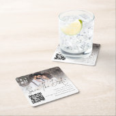 Foto-Overlay-Skript QR-Code Hochzeitssache Speiche Rechteckiger Pappuntersetzer (Vor Ort)