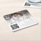 Foto-Overlay-Skript QR-Code Hochzeitssache Speiche Rechteckiger Pappuntersetzer (angewinkelt)