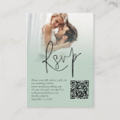 Foto Overlay Skript QR-Code-Sage-Hochzeit RSVP Begleitkarte (Vorderseite)