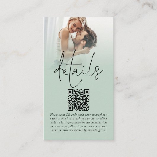 Foto Overlay Skript QR-Codeübersicht Hochzeitdetai Begleitkarte (Vorderseite)