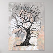 Foto Overlay Thumbprint Tree Wedding Gästebuch (Vorne)