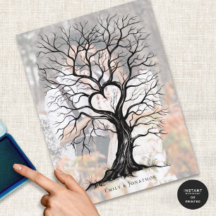 Foto Overlay Thumbprint Tree Wedding Gästebuch