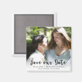 Foto Overlay Typografie Save the Date Magnet (Vorderseite/Rückseite)