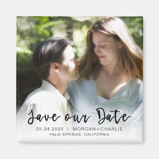 Foto Overlay Typografie Save the Date Magnet (Vorne)