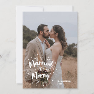 Foto Overlay Verheiratet Merry Newlywed Dankeskarte