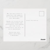 Foto Overlay Vielen Dank für die BIrth Announcemen Folie Einladungspostkarte (Rückseite)