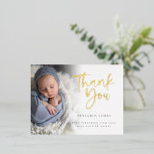 Foto Overlay Vielen Dank für die BIrth Announcemen Folie Einladungspostkarte (Stehend vorne)