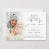 Foto Overlay White Floral Join Us Abend Wedding Einladung (Vorderseite)