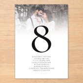 Foto Overlay White Wedding Acrylic Tischnummer (Vorderseite)