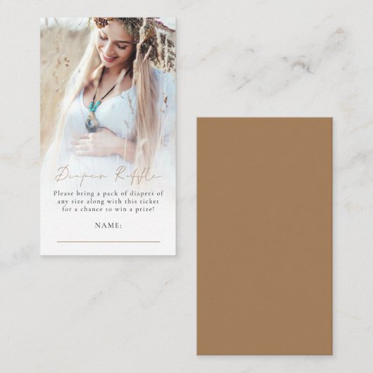 Foto Overlay Windelwaschmaschine Gold Babydusche Begleitkarte (Vorne/Hinten)