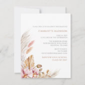 Foto Pampas Grass Graduation Party Einladung (Rückseite)