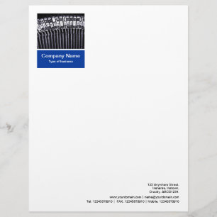 Foto Panel - Navy Blue - Schreibmaschine Briefkopf