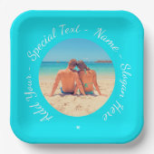 Foto-Papier-Teller mit benutzerdefiniertem Text un Pappteller (Vorderseite)