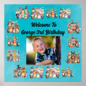 Foto Party Animals Thema Kindergeburtstag Party Poster (Vorne)