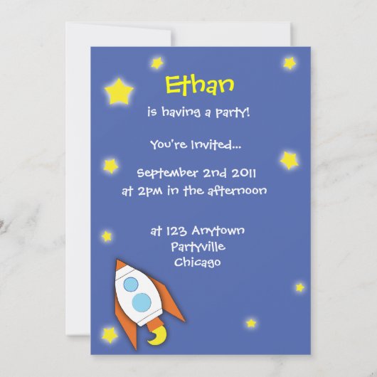 Foto Party Einladung (Rückseite)